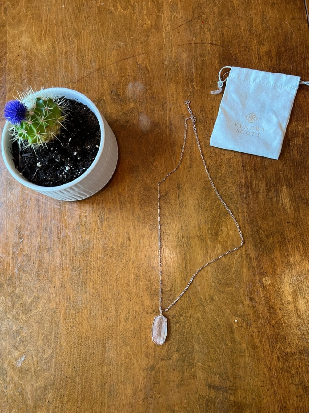 Kendra Scott Rose Gold Pendant Necklace - Pink Stone